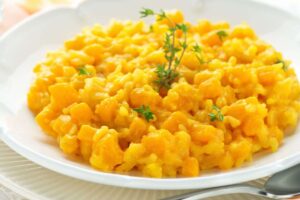piatto di risotto con zucca light