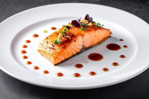 piatto con salmone