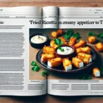 Ricotta Fritta in Pastella scritta su un foglio di giornale