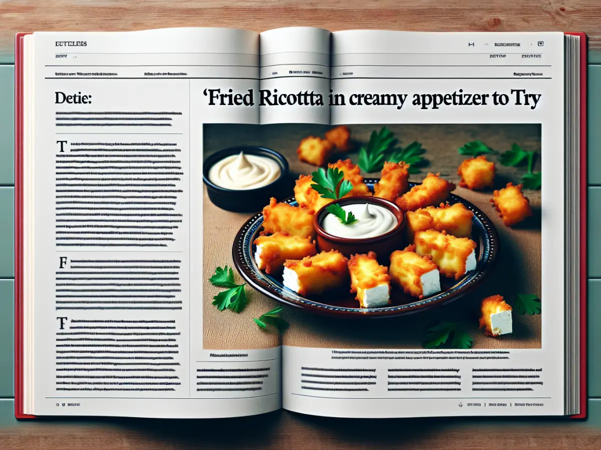 Ricotta Fritta in Pastella scritta su un foglio di giornale